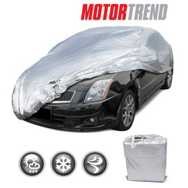 Motor Trend Universal Car Covers Waterproof Windproof All Weather for Automobile, Snow Sun Rain UV Protective Outdoor, Fit Sedan