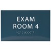 ADA CENTRAL SIGNS 6" X4" Exam Room 4 Sign- Tactile
