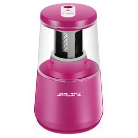 JARLINK Electric Pencil Sharpener, Heavy-Duty Helical Blade to Fast Sharpen, Auto Stop for No.2/Colored Pencils(6-8mm), AC Adapter/Battery Operated in School Classroom/Office/Home (Purple)
