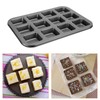 sourcing map Square Muffins Pan 12-Cup Grey Nonstick Square Cupcake