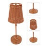 Greensen Dekorative Tischleuchte, Rattan Tischlampe Kabellos LED Touch Lampe Dimmbar