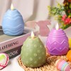 MTLEE 3 Pcs Easter Egg Flameless Candles 3 Color Scented