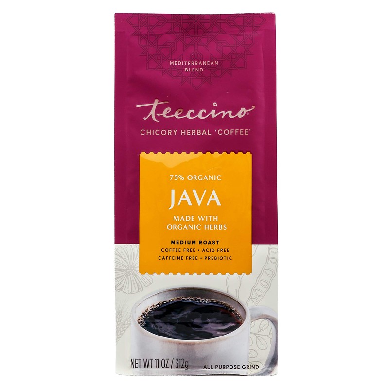 Teeccino Java Chicory Coffee Alternative - Ground Herbal Coffee That’s