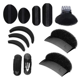 PMELCXD 12 Pieces Bump It Up Volume Hair Base Set Sponge Styling Insert Braid Tool Hair Bump Up Comb Clip Bun Hair Pad Accessories for Women Girls DIY Hairstyle