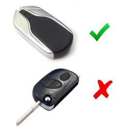 iJDMTOY Chrome Finish Red TPU Key Fob Protective Cover Case Compatible with 2013-up Maserati Quattroporte, Ghibli, 2017-up Levante