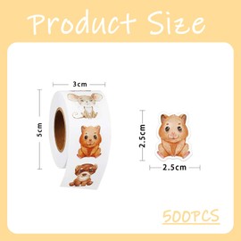 YEJAHY Pack of 500 Motivational Stickers for Children, 25 mm Reward Stickers, German Reward Stickers, Zoo Animal Stickers for Teacher Supplies (C)
