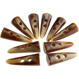 10 x Large Horn Imitation Tooth Toggle Buttons For Coat Jacket Blazer Cream bone