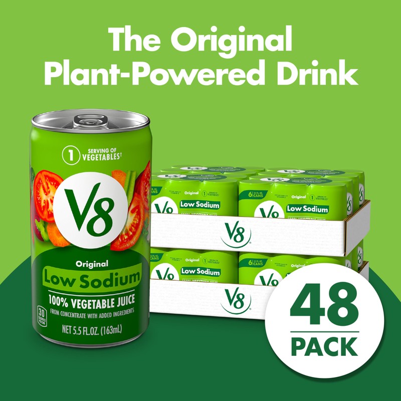 V8 Low Sodium Original 100% Vegetable Juice, Vegetable Blend with