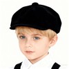 Classic Cotton 8 Panel Newsboy Cap Kids Cabbie Flat Tweed