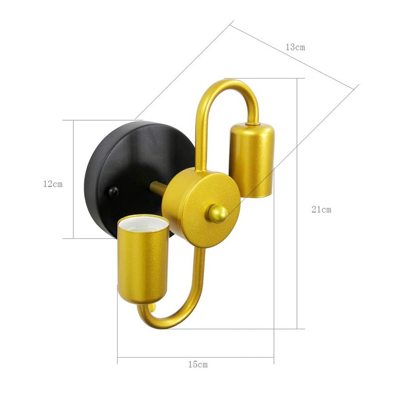 VinTopsh Pull Chain Switch Wall Sconces,2-Light Industrial Metal Wall Light