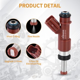 AISHAN 6PCS Fuel Injectors 12 Holes Compatible with Toyota Avalon Camry Highlander RAV4 Sienna Venza, for Lexus ES350 RX330 RX350 V6 3.5L Replace# 23250-31050 23250-0P040 232500P040