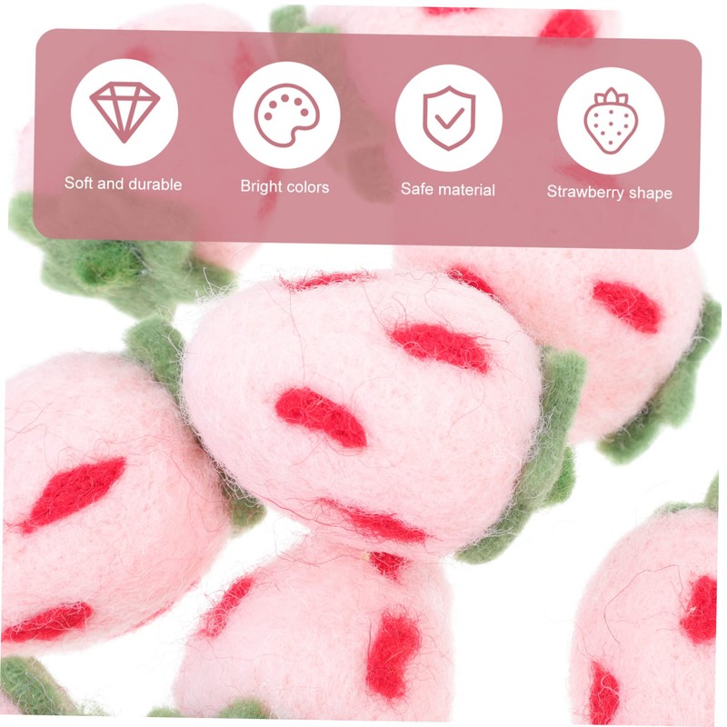 DOITOOL 10pcs Cute Felt Strawberry Crafts Hairband Decor for Home