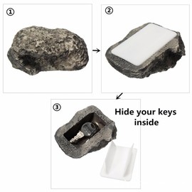 Simulated Stone Key Box Fake House Key Hider Spare Key Rock Key Security Hider Hidden Key Holder Key Storage Rock Faux Spare Key Hider Modeling Container Synthetic Resin