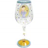 WL SS-WL-19617, Everything Improves Inscription Wine Glass with Chic Woman
