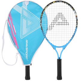 Kids Tennis Racket for Girls & Boys - 21 inch Youth Tennis Racket, Includes 420D Nylon Shoulder Strap Bag (Graffiti Blue)