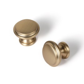 Yanxia Set of 12 Champagne Bronze Cabinet Knobs – Rounded Tiered Shape Modern Kitchen Hardware Contemporary Drawer Handles