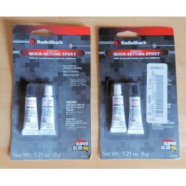 RadioShack 2X RadioShack 5-min Metal Glass Wood Epoxy All Purpose Bonding Super Glue .21 oz