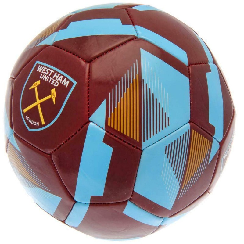 West Ham United F.C.Official Football Size 5 Ball RX,Brown
