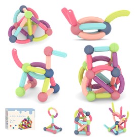 AMYCOOL Magnetic Blocks, Magnetic Blocks, Educational Toys, Toddlers Toys, Magnetic Sticks, Sticky Blocks, Children's Toys, Popular, Boys and Girls, Building Blocks, 3D Dimensional, Imagination,