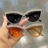 Fashionable Cat Eye Glasses for Women Adorned with Rhinestones, Featuring