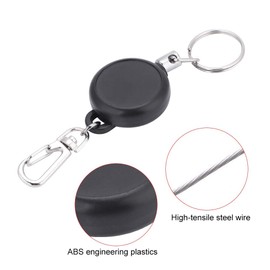 Retractable Key Chain, Stainless Steel Wire Quick Release Extendable Pull Keyring with Split Ring