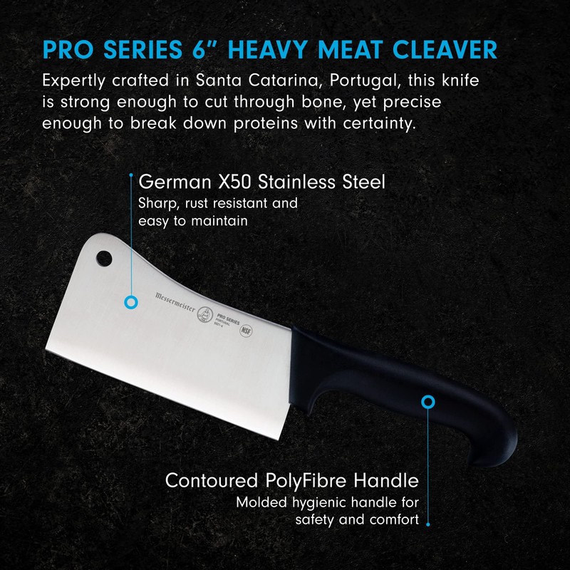 Messermeister Pro Series 6” Heavy Meat Cleaver - German X50