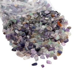 Royal Imports Crushed Quartz Chips, Vase Filler, Resin Art, Fire Pit Glass Pellets, Decorative Bowl Pebbeles, Tumbled Craft Gemstones, Reiki Healing Jewels, 1 LB, Flourite