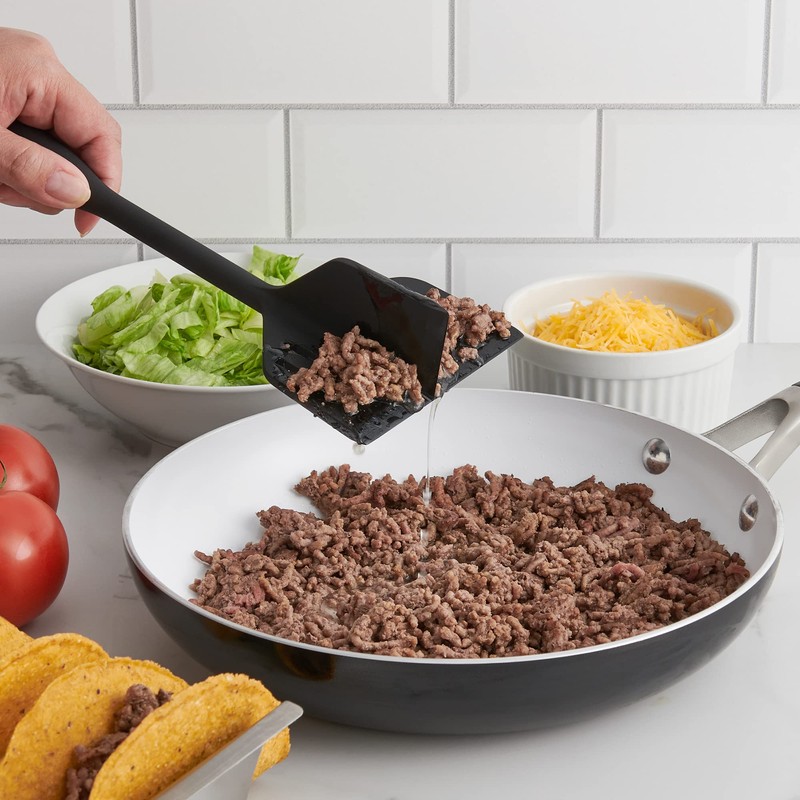 HIC Kitchen Ground Meat Chopper and Turner, High-Heat Nylon
