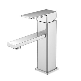 Vuadzren Bathroom Washbasin Tap Single Lever Small Single Lever Mixer Tap Stainless Steel for Washbasin (1, Chrome)