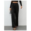 WDIRARA Women's Sequin Sparkle Pants Elastic Waist Wide Leg Party