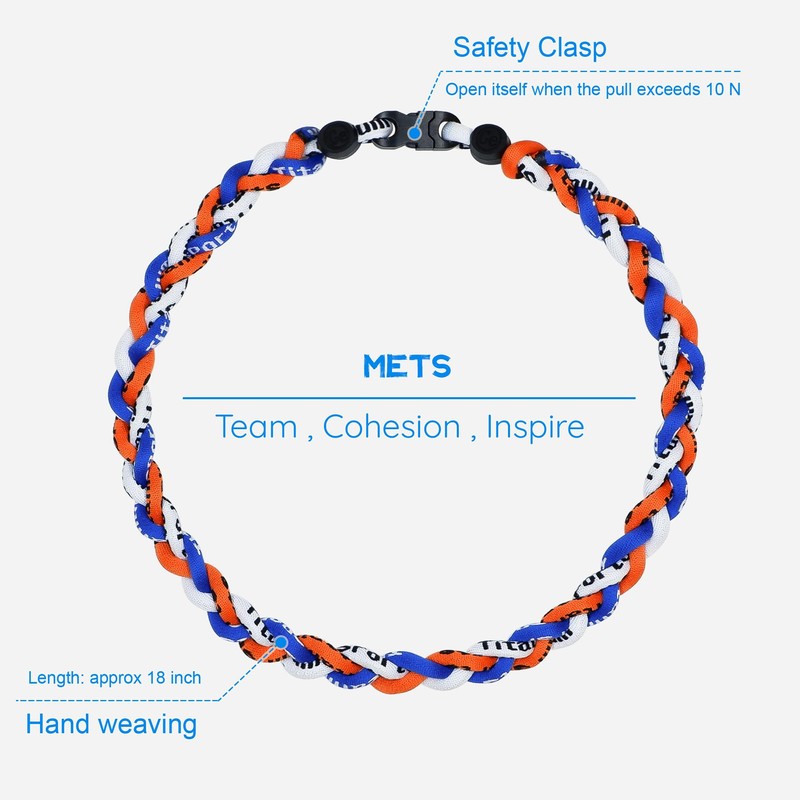 SUPBOMM Baseball Rope Necklaces, League Team Colors Braided Necklace, Baseball