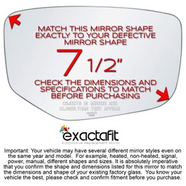 exactafit 8811R Passenger Side Mirror Glass Replacement Repair Compatible With 2008 2009 2010 2011 2012 Honda Accord
