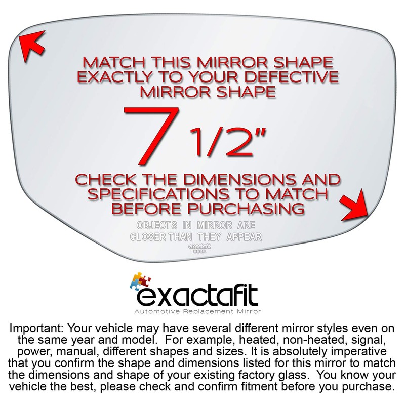 exactafit 8811R Passenger Side Mirror Glass Replacement Repair Compatible With