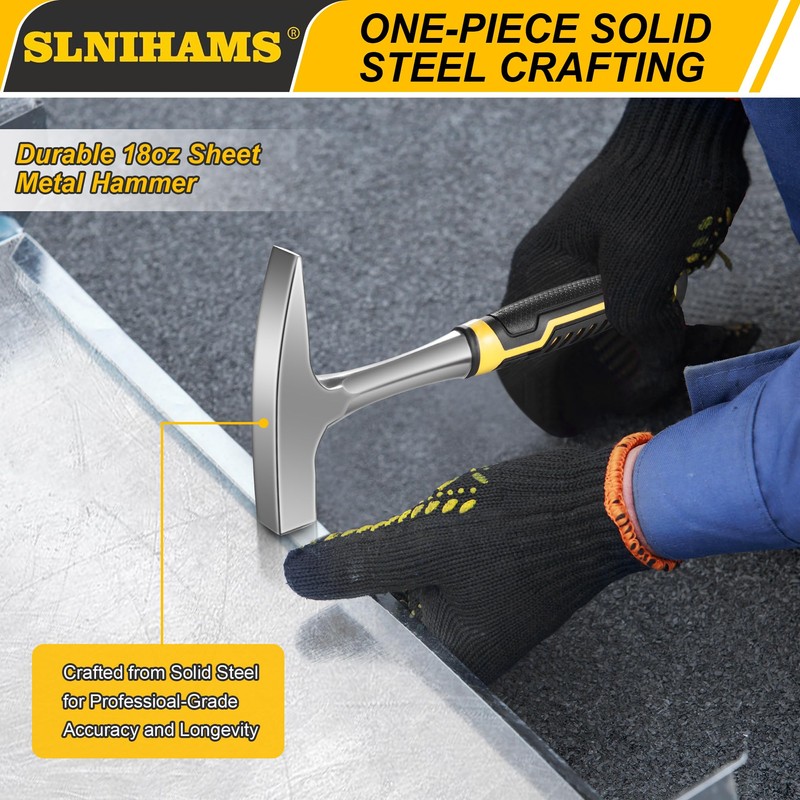 SLNIHAMS Tinner's Hammer, 18oz Sheet Metal Hammer Tools, Hvac Tool