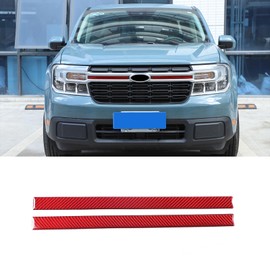 Daeiclru Front Center Grill Insert Cover Trim Compatible with Ford Maverick 2022-2024, Car Front Bumper Grille Cover Grill Badge Molding Trim Accessories (Red)
