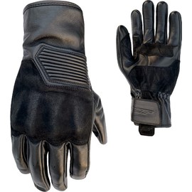RST Crosby CE Waxed Leather Vintage Motorcycle Gloves (Black, L)