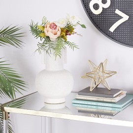 CosmoLiving by Cosmopolitan Ceramic Vase, 8" x 8" x 15", White