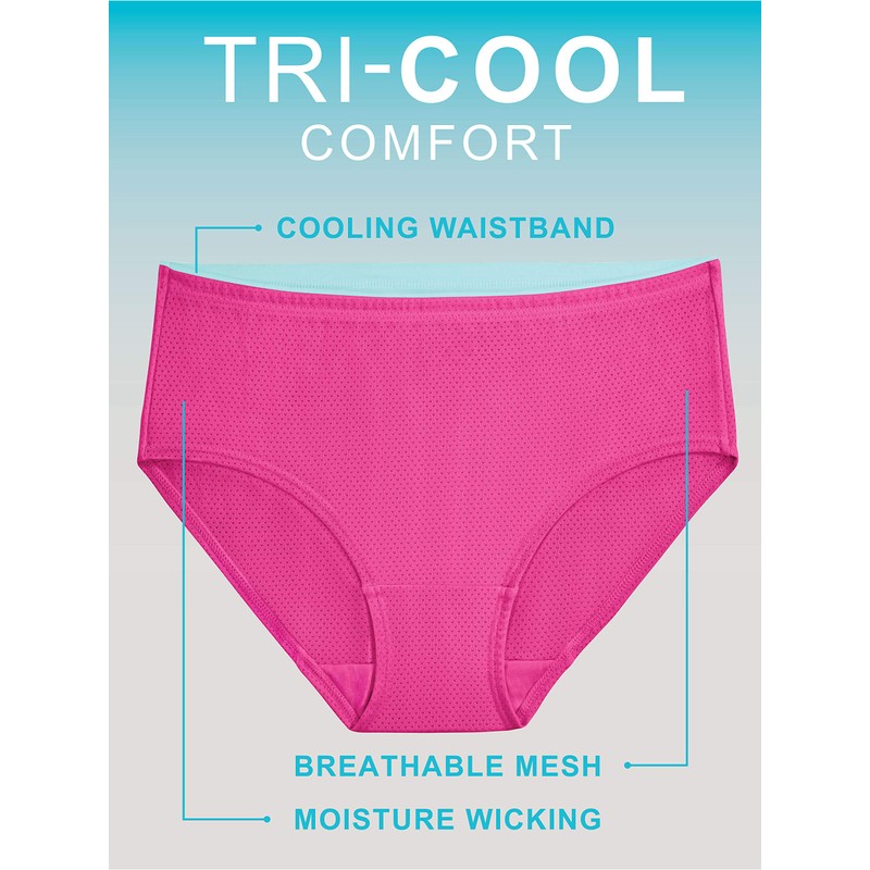 Fruit of the Loom Women's Breathable Underwear, Moisture Wicking Keeps