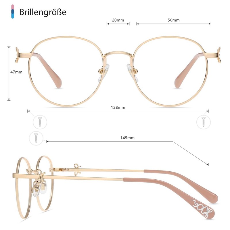 Firmoo Blue Light Filter Glasses Without Prescription Women's Bow Knot