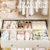 ZenStorage 12 Pack Linen Nursery Drawer Organizer for Baby Clothes,