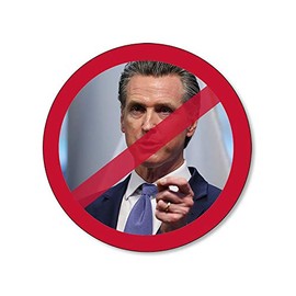 Round NO Sign Gavin Newsom Bumper Sticker (Recall Governor ca California (3 inch)