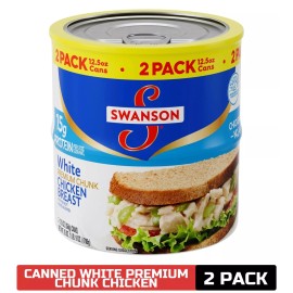 Swanson White Premium Chunk Canned Chicken Breast in Water, Fully Cooked Chicken