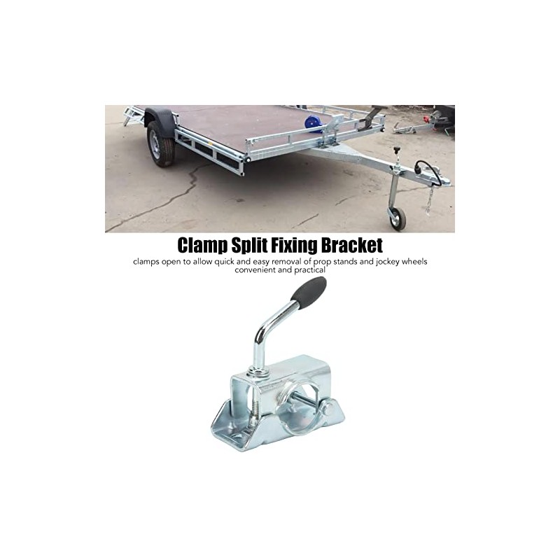 Depisuta Trailer Jack Wheel Split Clamp, Galvanized Iron Trailer Jack
