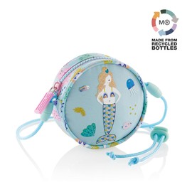 Miquelrius - Shoulder Bag, Mermaid Bag with One Compartment, Zipper, Adjustable Drawstring and Safety System, Kids Bag 110 x 110 x 40 mm, Mermaid, Sky Blue, 110 x 110 x 40, sky blue, Recycled siren