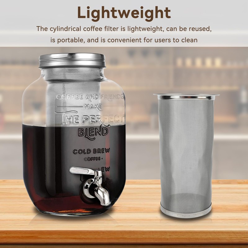 Cold Brew Coffee Filter for Mason Jar, Stainless Steel Coffee