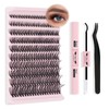 𝑷𝑹𝑶 DIY Lash Extension Kit Eyelash Extension Kit with 200 Pcs Lash Clusters 40D Individual Lashes Lash Bond and Seal Eyelash Applictor Lash Tweezers Lash Clusters Kit for Beignner (40D DIY Lash Kit-A)