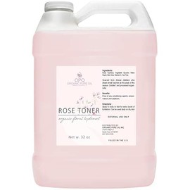 Rosewater Glycerin Mist Toner Bulk Spray Facial Body Floral Cleanser Pure Rose Hydrosol Vegetable Glycerine Moisturizing Cleansing Toning Mix Face Skin Hair Body - Packaging May Vary (32 Ounces)