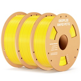 DEEPLEE Rapid PETG Filament 1.75mm, High Speed PETG 3D Printer Filament Up to 600 mm/s, Dimensional Accuracy +/- 0.02 mm, Fits for Most FDM 3D Printers, 3 Pack 1kg Yellow