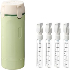 juego de dispensador de viaje 4 en 1 con 4 envases de 30 ml a prueba de fugas para artículos de tocador, recipientes portátiles para champú, loción, acondicionador, crema (verde)