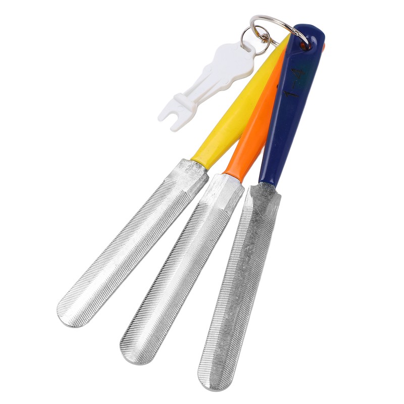 3pcs Nut File Tapered Cutting Edge Comfortable Handle Double Sided
